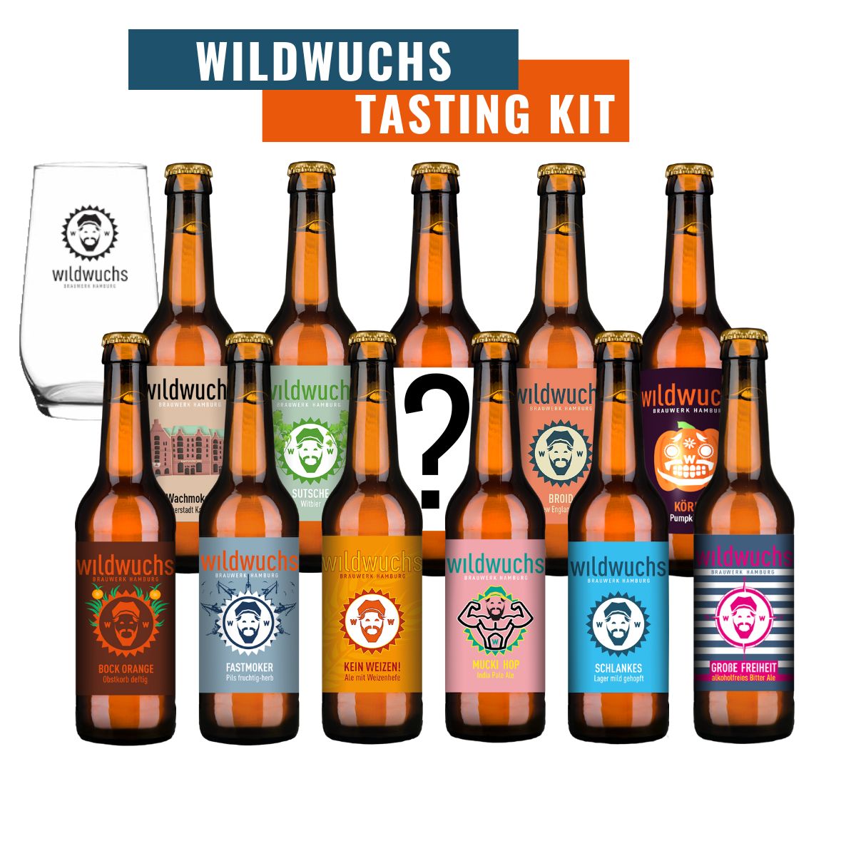Wildwuchs Tasting-Kit (11 Biere + Glas)
